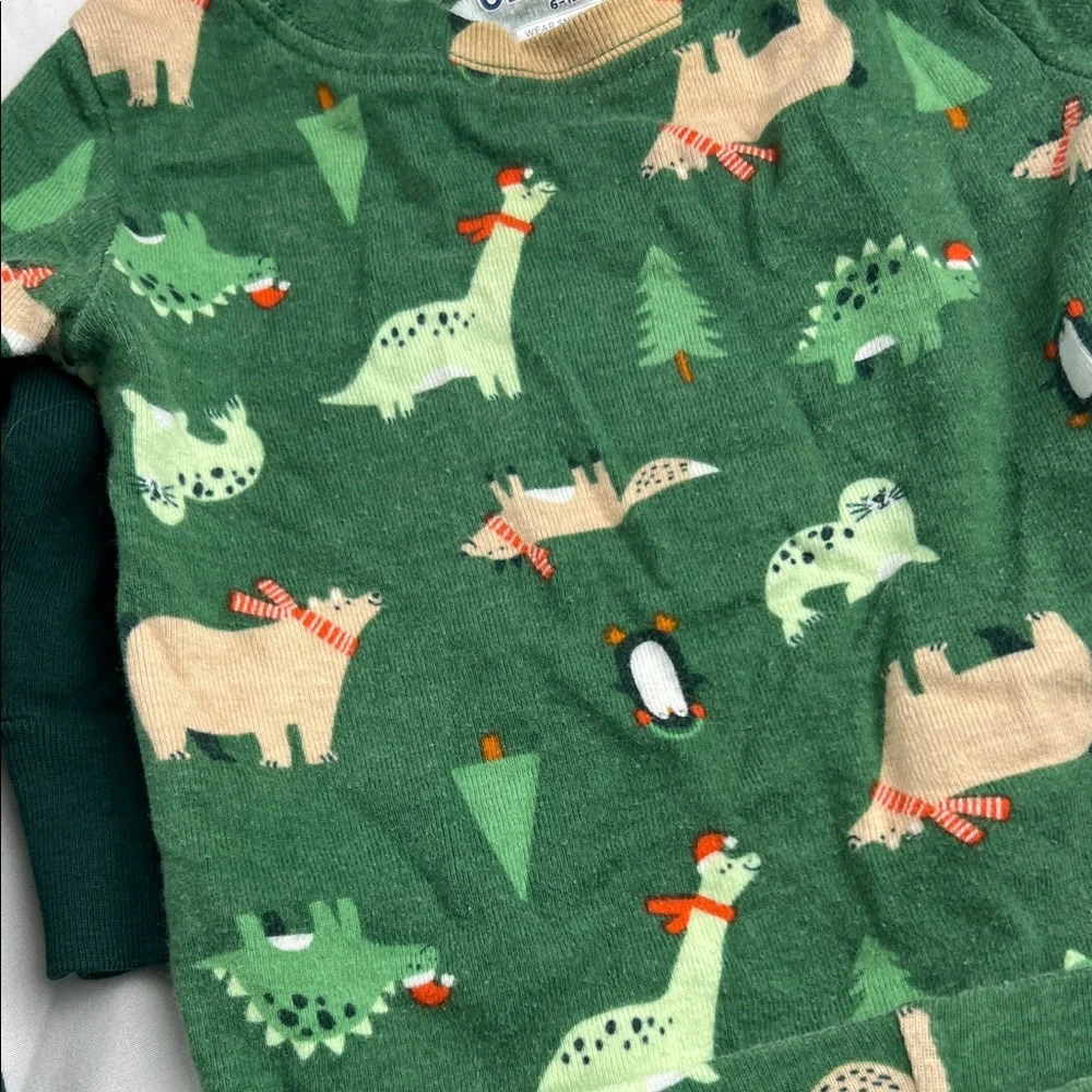 4 Kids Green 'Christmas Tree Hugger' and Patterned Pajama Set‎ - Cozy Sleepwear